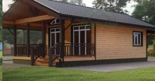 Проект одноэтажного дома из бруса с террасой - Строительство в Воскресенске от Строй-Вск от 134394 руб.